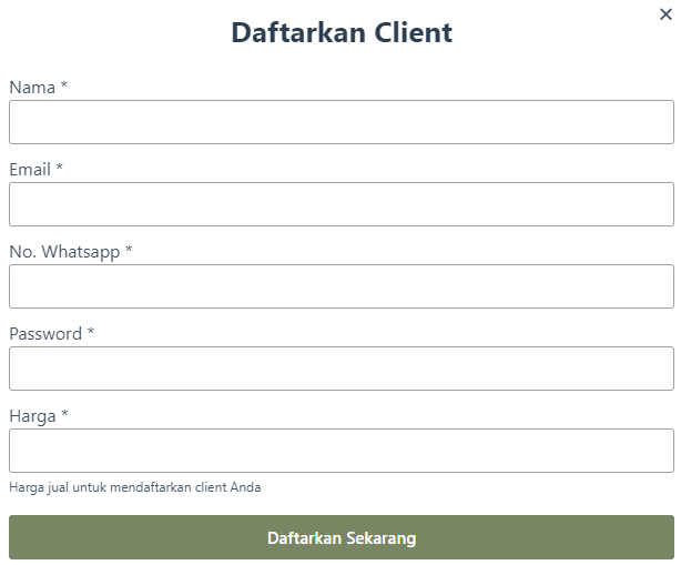 Form Pendaftaran Client