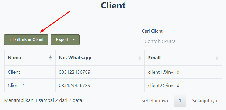 Mendaftarkan Client