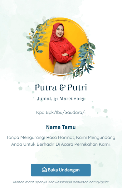 Cover dengan Nama Tamu