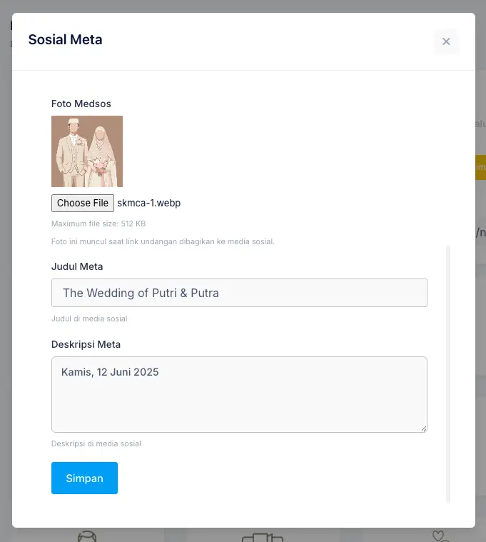 Edit foto, judul dan deskripsi sosial meta