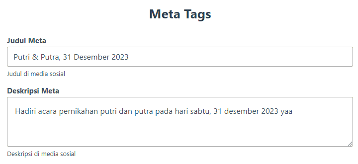 Setting Meta Tags