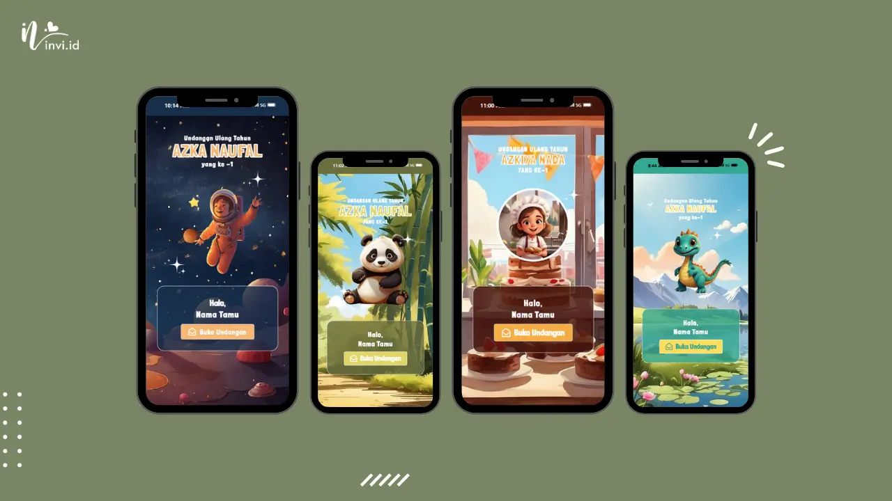 Buat Website Undangan Ulang Tahun Digital Siap Pakai - invi