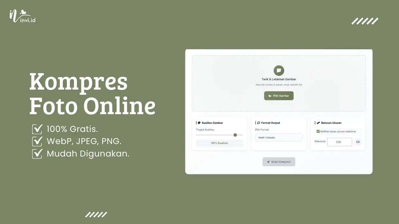 Kompres Foto Online Massal & Convert WebP, JPEG, PNG Gratis
