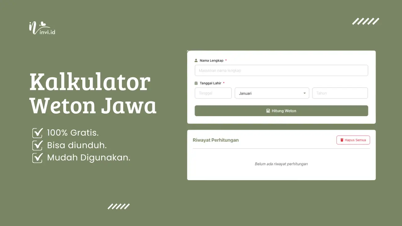 Kalkulator Weton - Hitung Weton Jawa Online Gratis