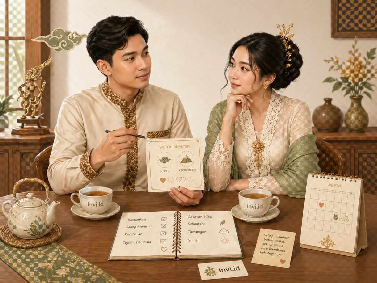 Pasangan berdiskusi tentang hasil weton jodoh yang tidak cocok