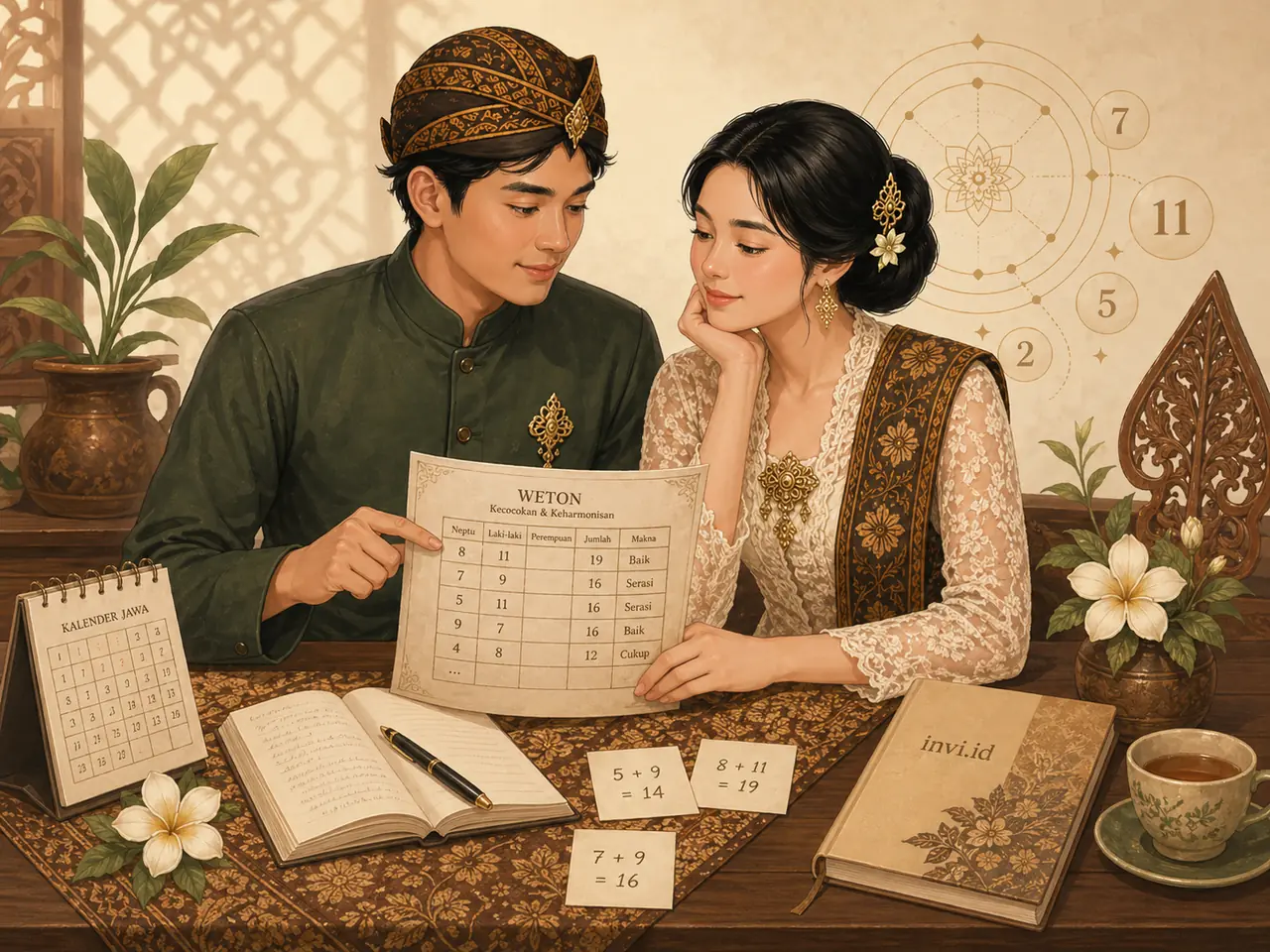 Ilustrasi weton untuk pacaran dengan pasangan dan kalender Jawa